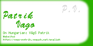 patrik vago business card