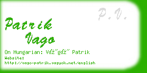 patrik vago business card